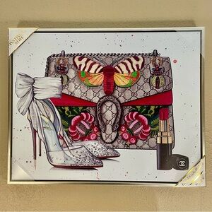 Canvas Art Piece “Classy Favorite Pair” features Luxury Accessory Items, NWT